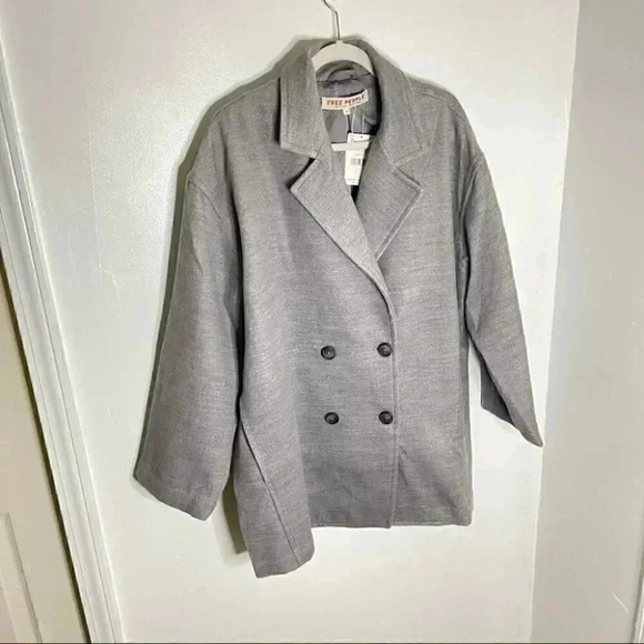 NWT Free People Hannah Slouchy Blazer Washed Black - Picture 5 of 7